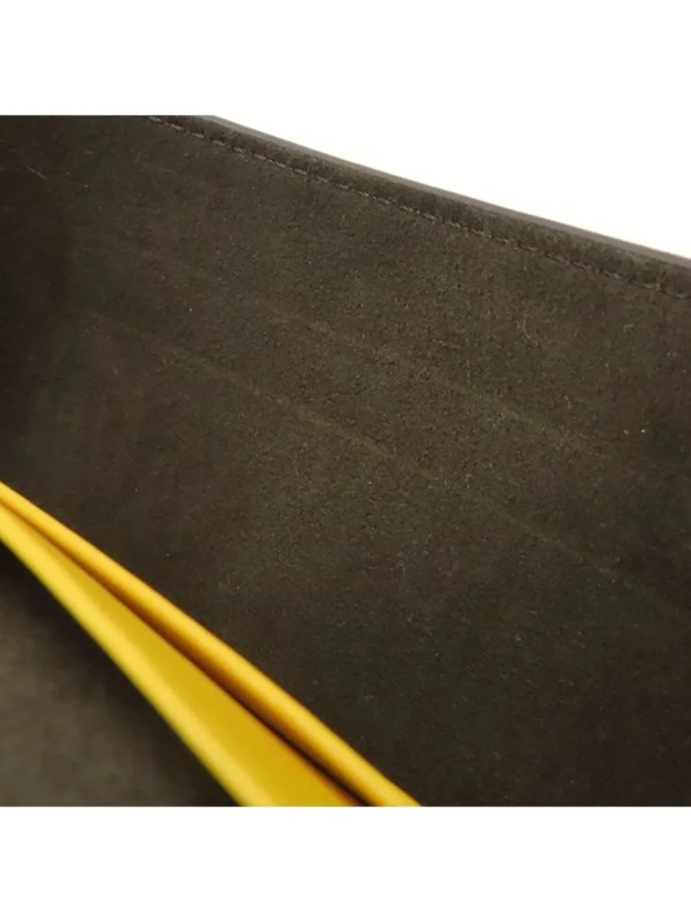 Fendi Flat Baguette Mini Leather Yellow Gold Shoulder Clutch